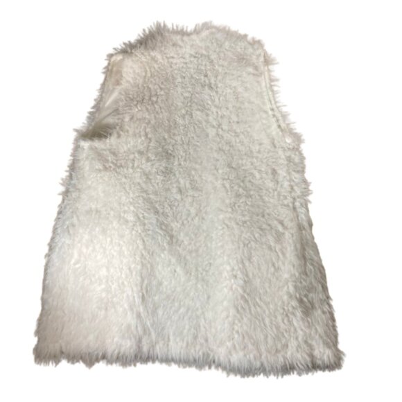 Cato Women's Long Open White Fuzzy Soft Vest with Silky-Like Lining, sz. Small - Picture 6 of 9